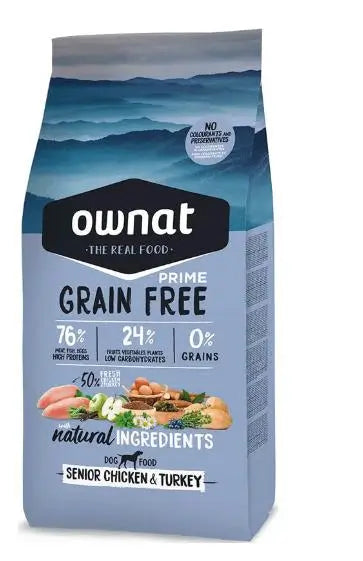 Ownat Prime Canine Senior Grain Free Pollo Pavo 3Kg , pienso para perros