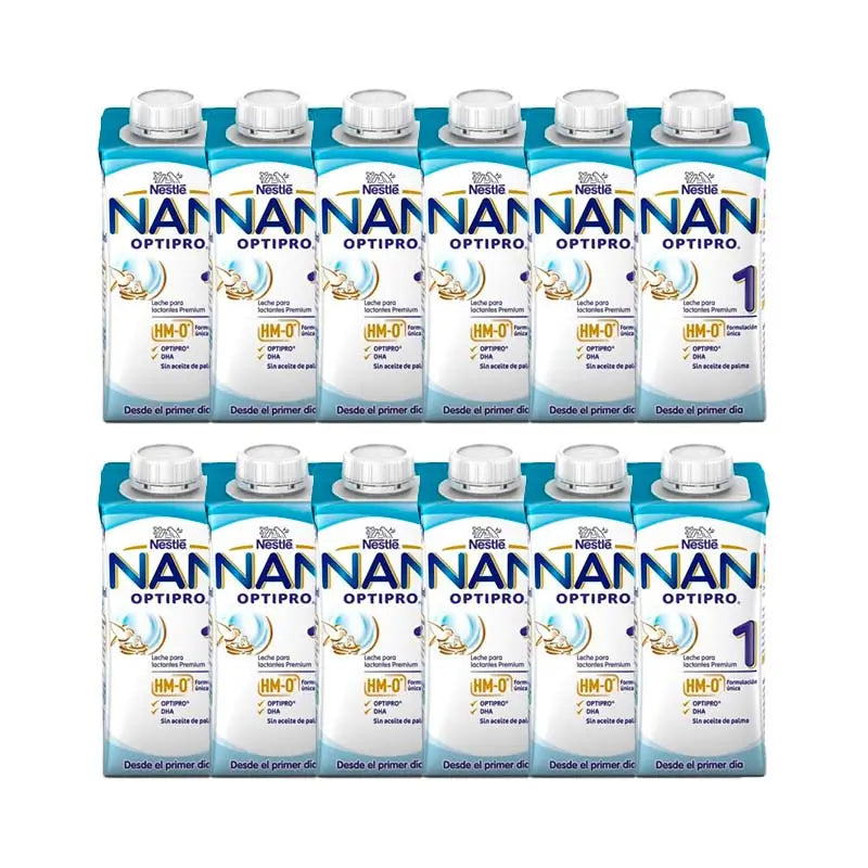 Pack 12 X Nestle Nan 1 Optipro Leche Líquida Para Lactantes, 500 ml