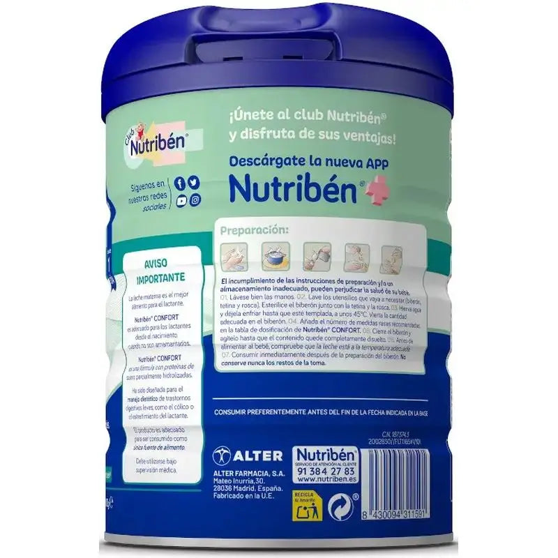 Pack 12 X Nutriben Comfort Milk 800 g