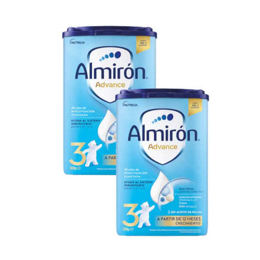 Pack 2 X Almirón Advance 3, Leche de Crecimiento en Polvo para Bebé desde los 12 Meses, 800g