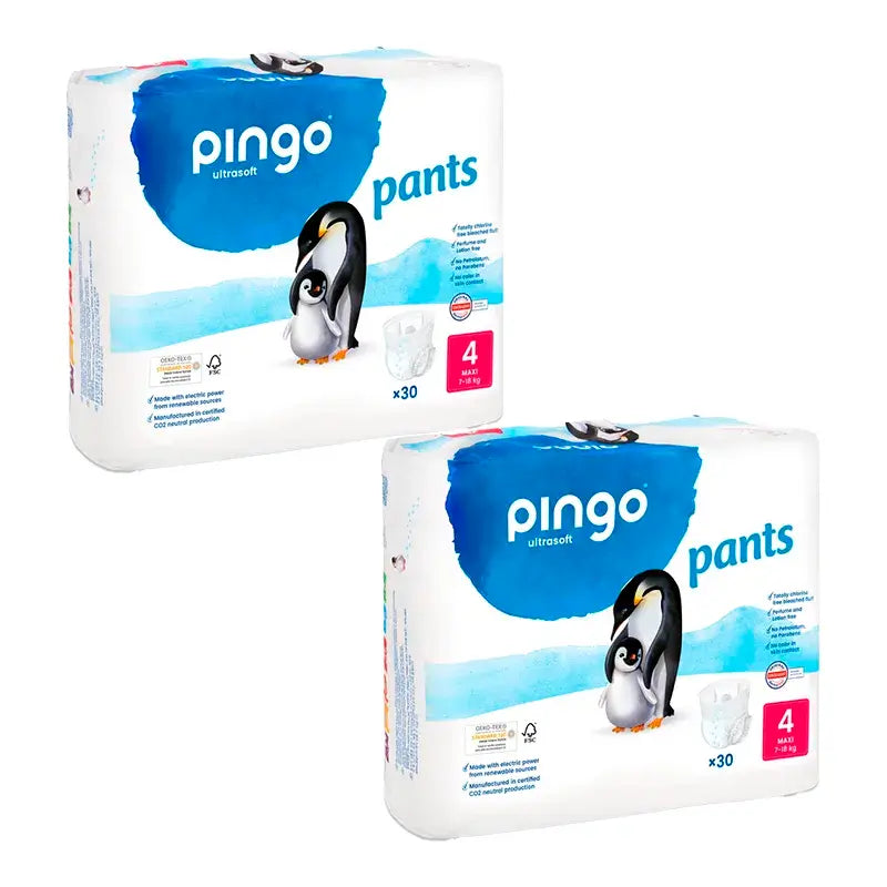 Pingo Pack 2X Ecological Nappy Briefs Size 4, 60 pcs.