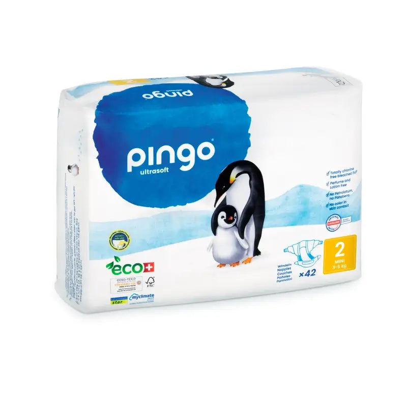 Pingo Pack 2X Ecological Nappy Size 2 Mini, 84 Pcs.