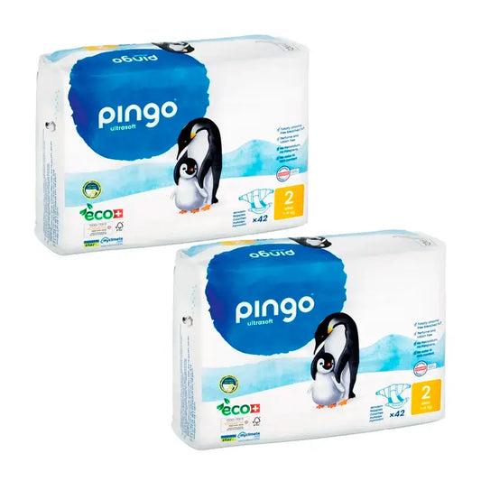 Pingo Pack 2X Ecological Nappy Size 2 Mini, 84 Pcs.