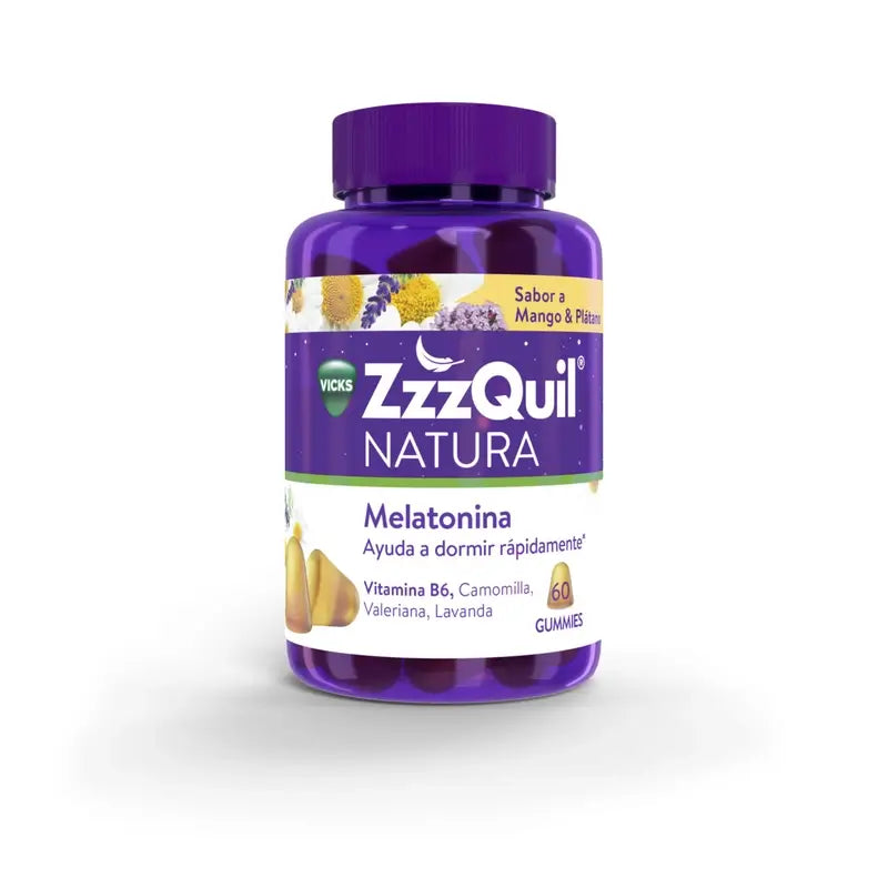 Pack 2x60 ZzzQuil Natura Melatonin Original and Mango Flavour