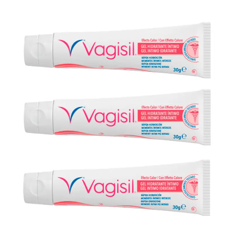 Pack 3 Vagisil Intimate Moisturising Gel Warming Effect, 30gr