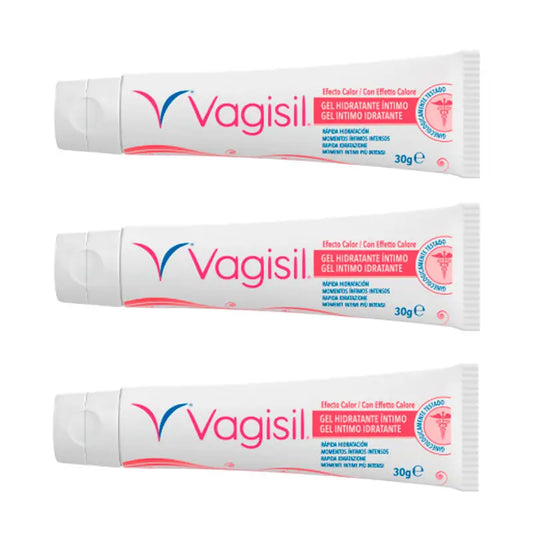 Pack 3 Vagisil Intimate Moisturising Gel Warming Effect, 30gr