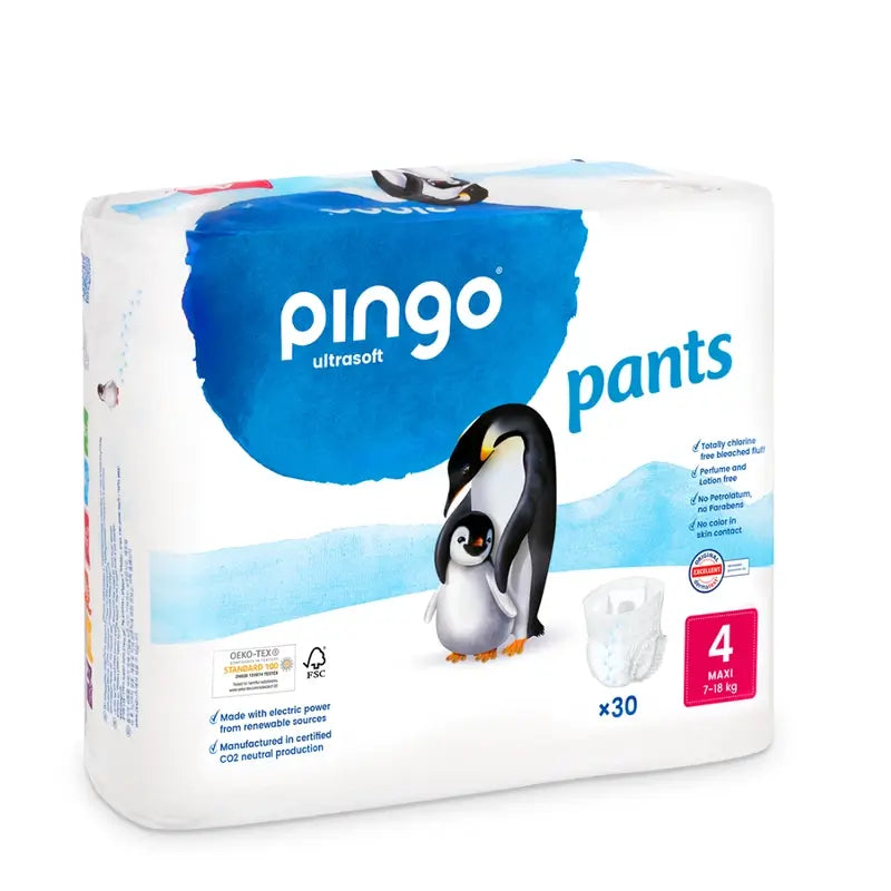 Pingo Pack 3X Organic Nappy Briefs Size 4, 90 pcs.