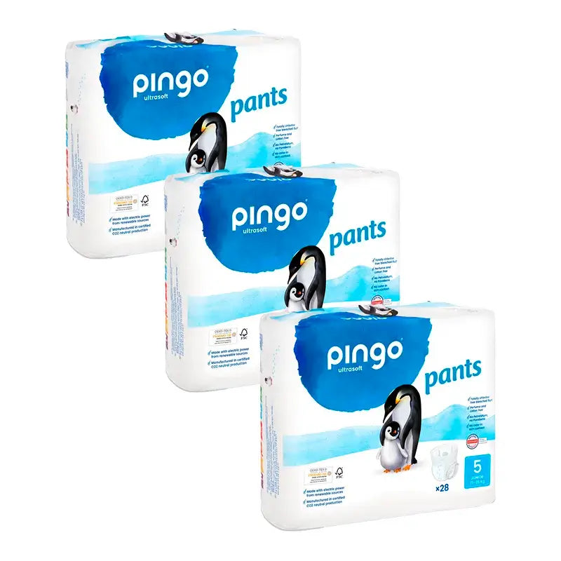 Pingo Pack 3X Organic Nappy Briefs Size 5, 84 Pcs.