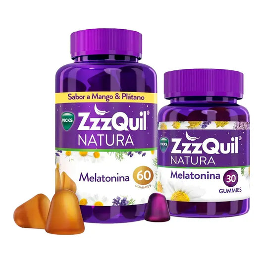 Pack 30+60 ZzzQuil Natura Melatonin Original and Mango Flavour