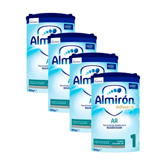 Pack 4 X Almirón Advance AR1, Leche de Fórmula para Bebé Anti Regurgitación, desde Primer Día, 800g