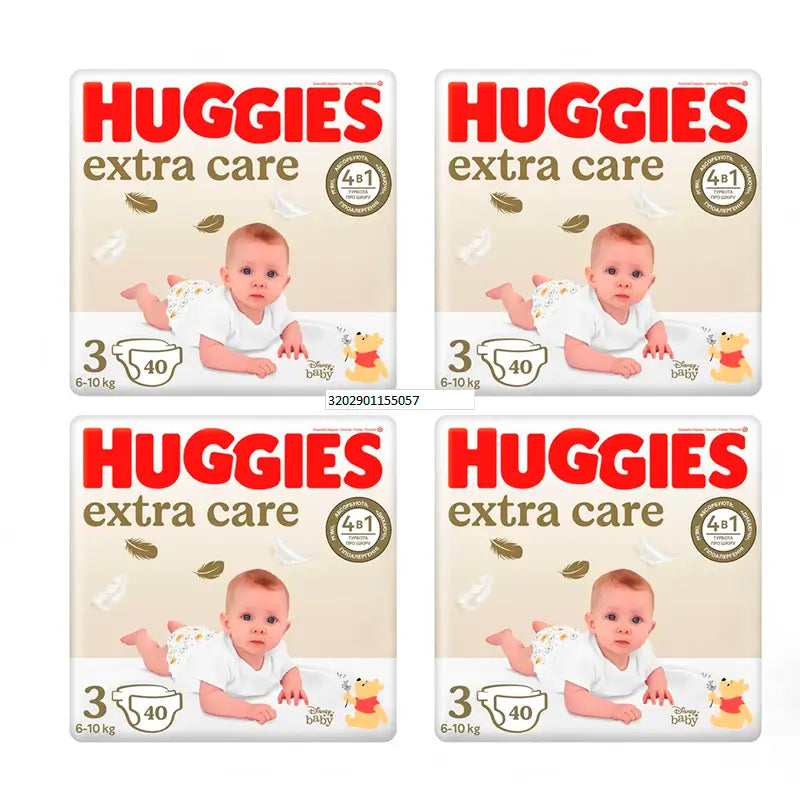 Huggies 4X Pack Extra Care Nappy Size 3 (5-9Kg), 160 Pcs.