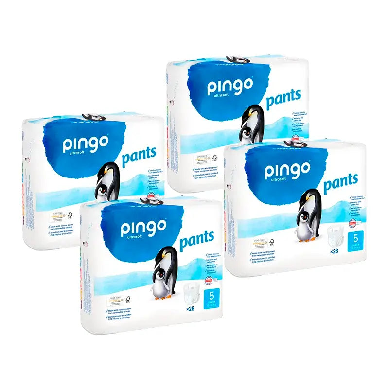 Pingo 4X Pack Ecological Nappy Briefs Size 5, 112 Pcs.