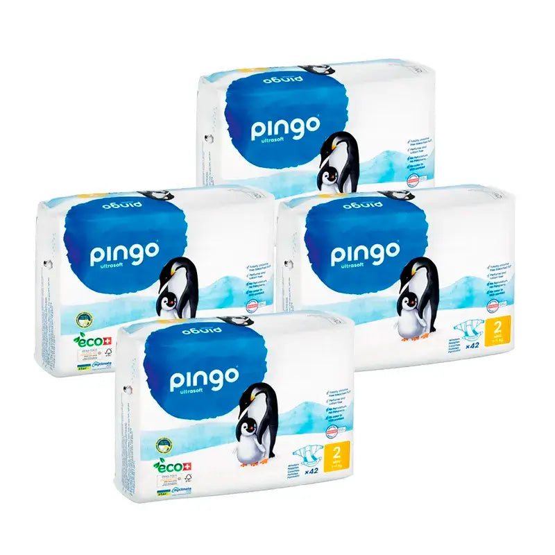 Pingo Pack 4X Ecological Nappy Size 2 Mini, 168 Pcs.