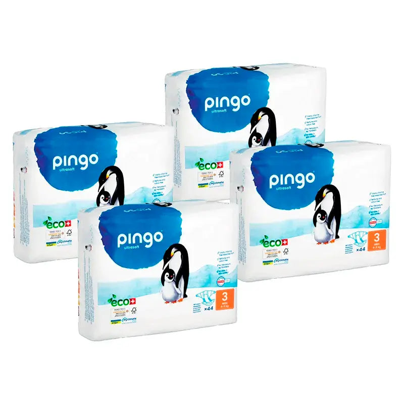 Pingo Pack 4X Ecological Nappy Size 3 Midi, 176 Pcs.