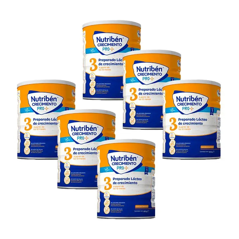 Pack 6 X Nutriben Leche Crecimiento Pro+ 3, 800 g