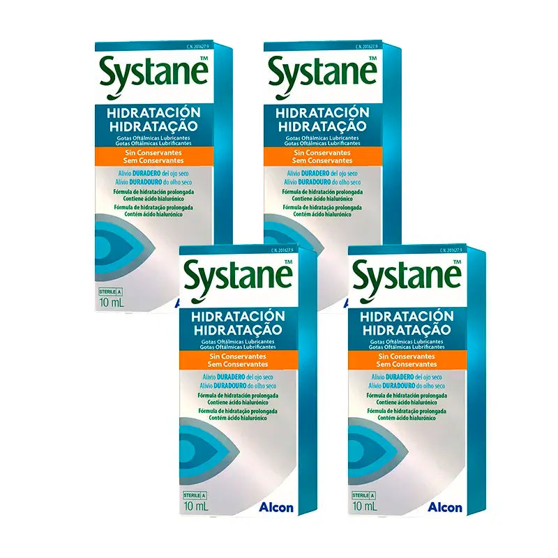 Pack 4 Systane Daily Moisturising Eye Drops, 10 ml