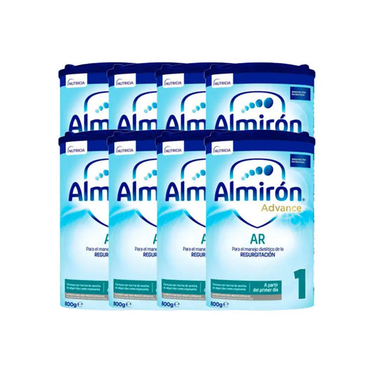 Pack 8 X Almirón Advance AR1, Leche de Fórmula para Bebé Anti Regurgitación, desde Primer Día, 800g