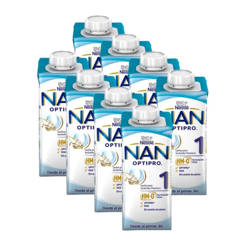 Pack 8 X Nestlé Nan 1 Optipro Leche Líquida Para Lactantes, 500 ml