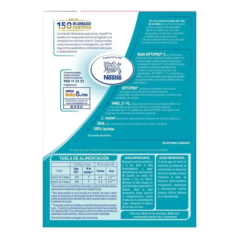 Nestlé Nan Optipro 2 Milk Formula, 8X1200g