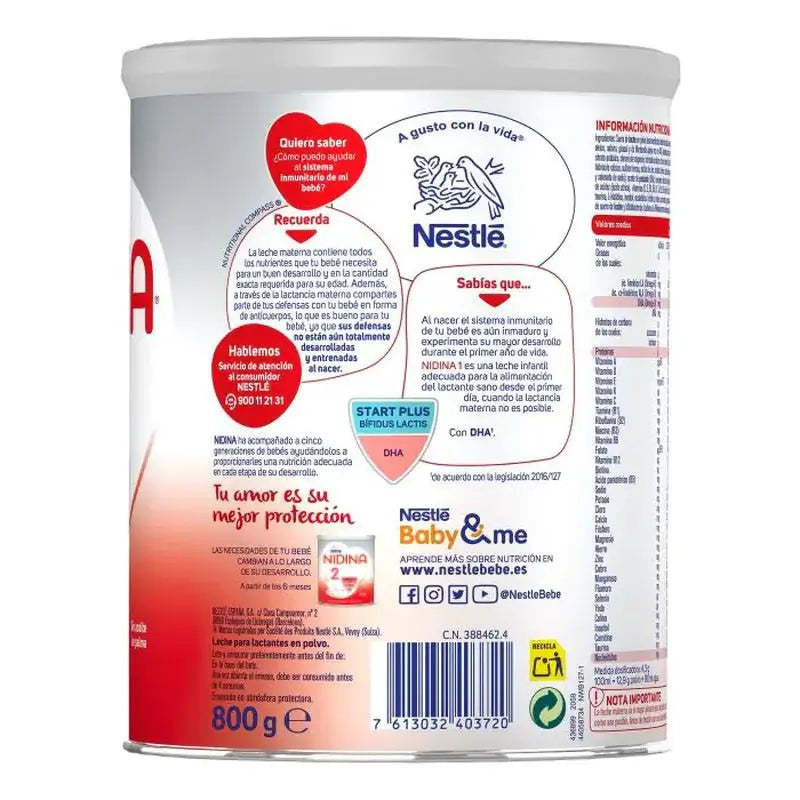 Pack 8 X Nestlé Nidina 1 For Infants 800 g