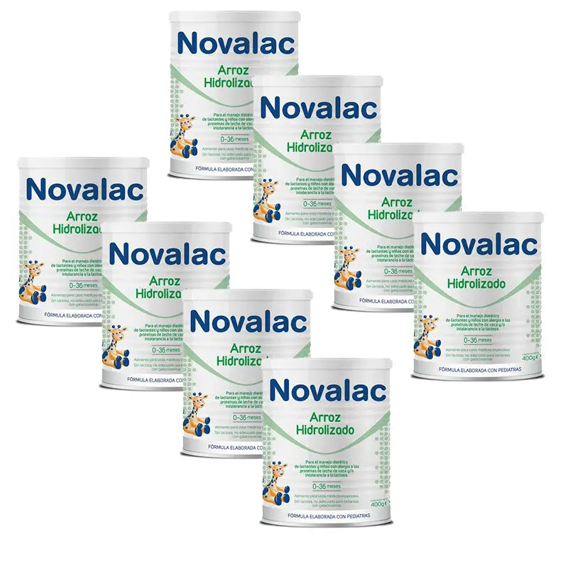 Pack 8 X Novalac Hydrolyzed Rice 400 gr, 1 Neutral Pot