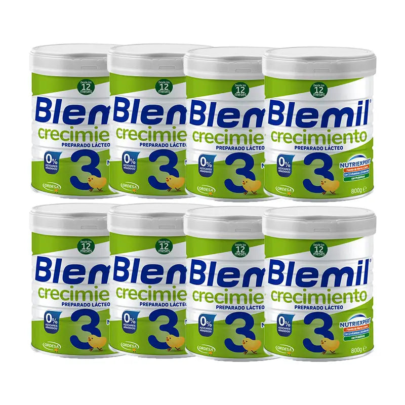 Pack Blemil Plus 3 Crecimiento 0% Azúcar Añadido, 8x800 gr