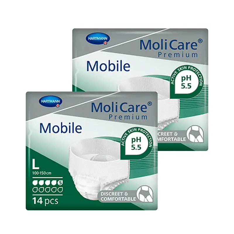 Molicare Pack Prem. Mobile 5 Gotas Talla L, 14 unidades x 2