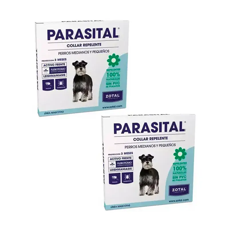 Pack Zotal Parasital Antiparasitic Collar for Small/Medium Dogs 2 units