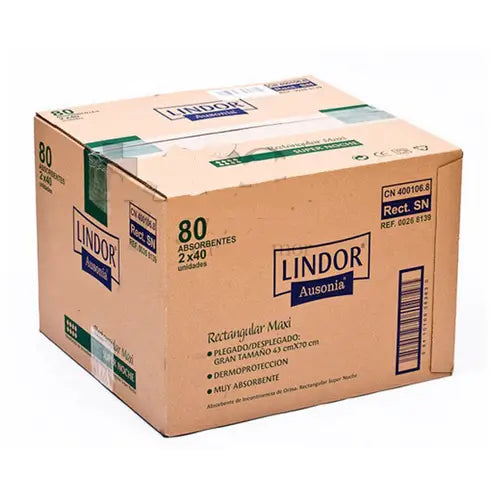 Lindor Pañales Rectangular Super Noche, 80 unidades