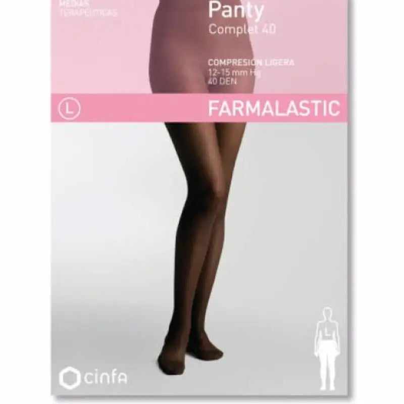 Farmalastic Panty Compresión Ligera  40 Den Negro, Talla Xl