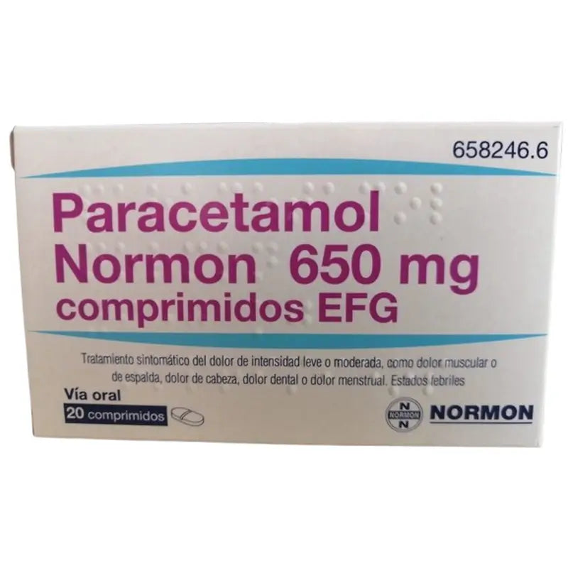 Paracetamol Normon Efg 650 mg 20 tablets