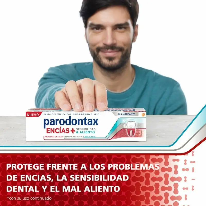 Parodontax Pasta De Dientes + Aliento Y Sensibilidad - Blanqueante , 75 ml