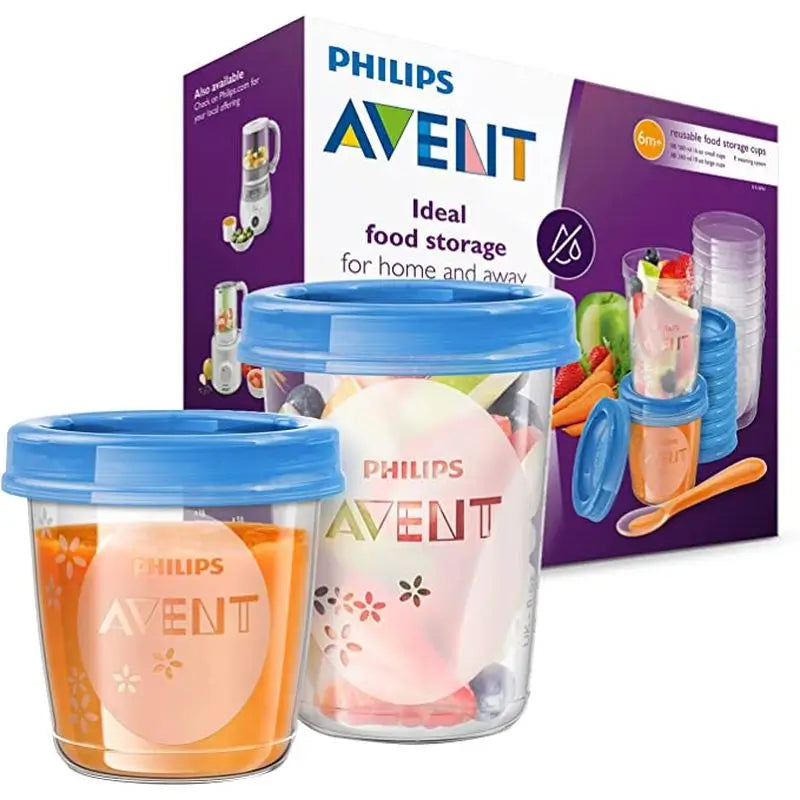 Avent Set 10 Vía 180 ml + 10 Vía 240 ml + 20 Lids + 1 Spoon + 1 Recipe Booklet Scf721/20