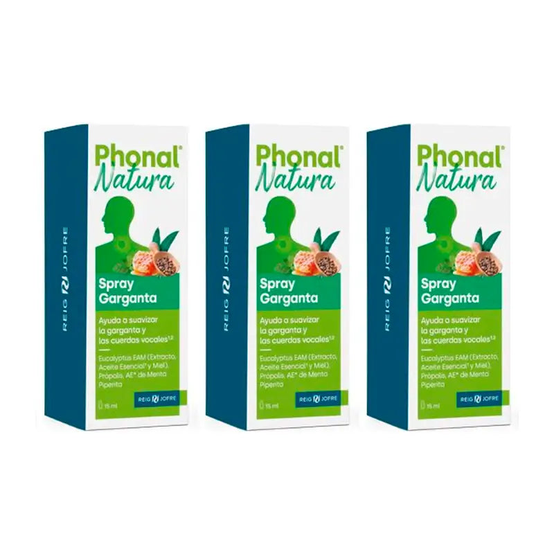 Phonal Natura Triple Throat Spray, 3 x 15 ml