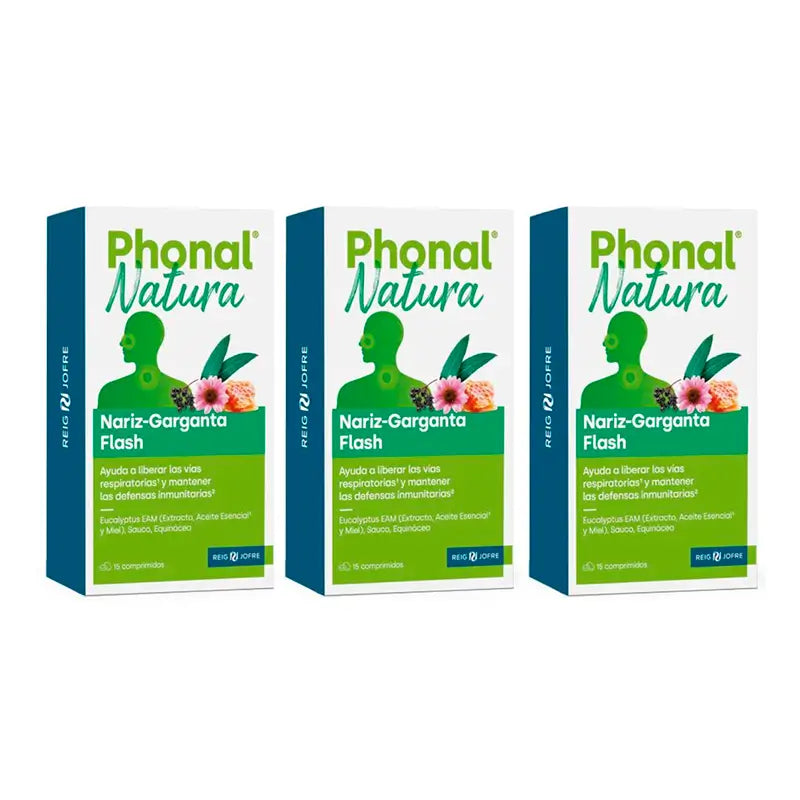 Phonal Natura Triplo Nose-Throat Flash, 3 x 15 tablets