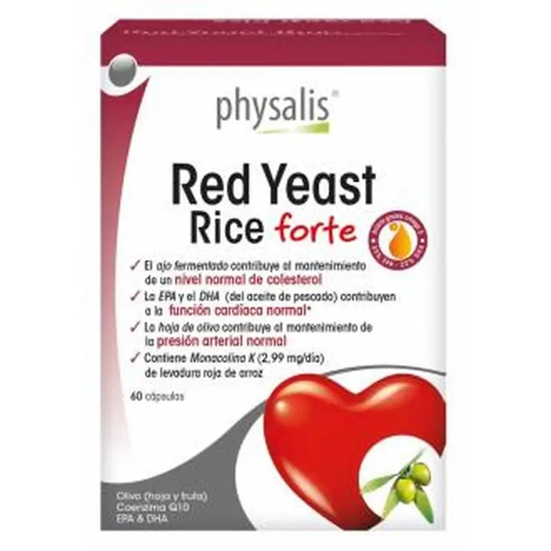 Physalis Levadura Roja De Arroz Q10 Forte 60 Cápsulas