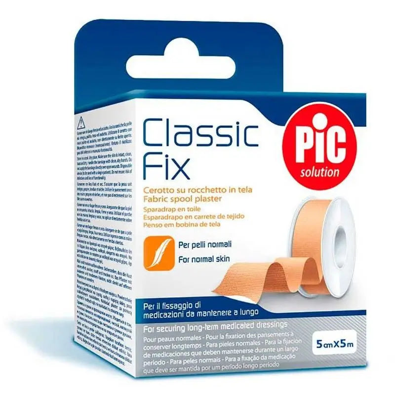 Pic Esparadrapo Classic Fix Tela Rollo Piel 5Cmx5M