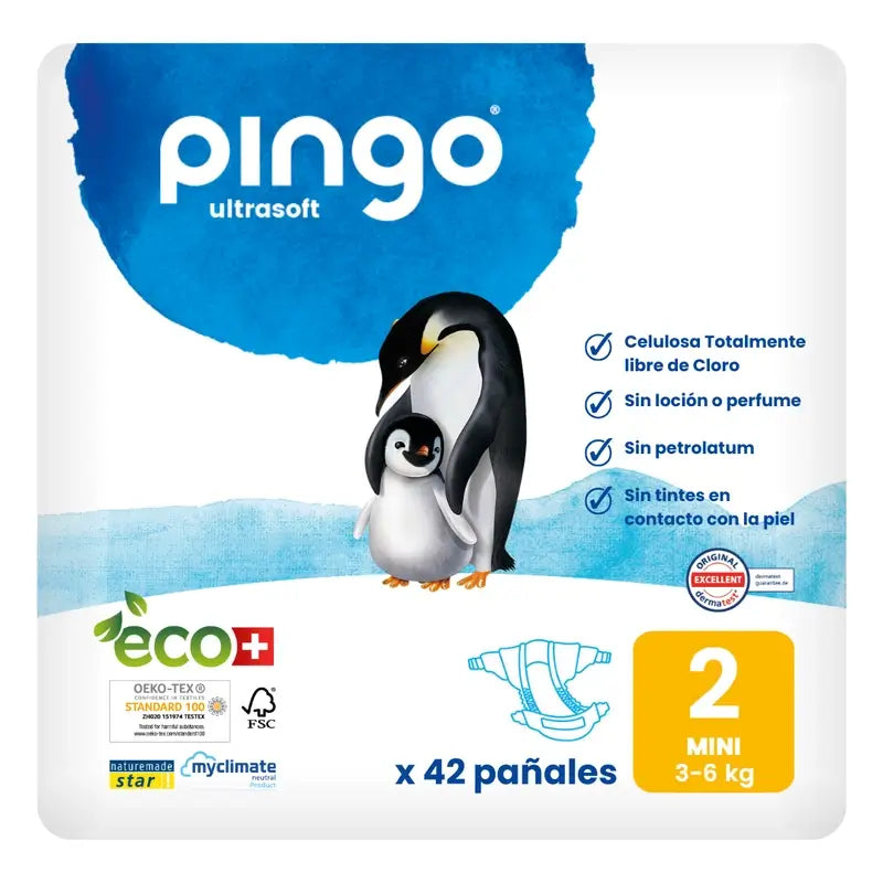 Pingo Ecological Nappies Size 2 Mini (3-6 kg), 42 Units