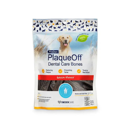 Plaqueoff Dental Care Bones Veggie Bacon 485 gr, dog snack