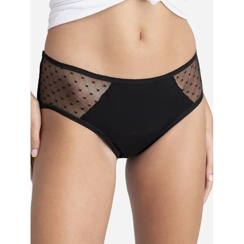 Platanomelon Kiwitas Classic Plumeti Menstrual Panties Black / Xxl