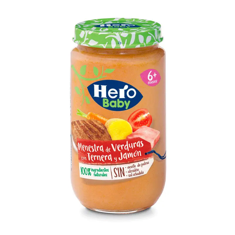 Hero Baby Pedialac Pure de Menestra de Verduras Ternera y Jamón 235 gr, + 6 Meses