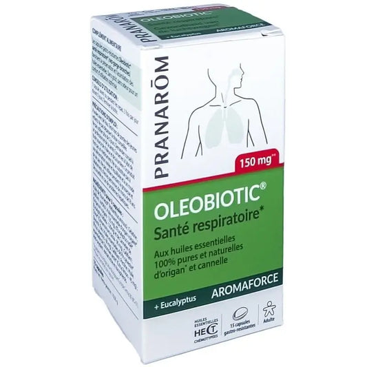 Pranarom Aromaforce Oleobiotic Respiratory tract health 100% pure and whole Essential Oils, 15 capsules