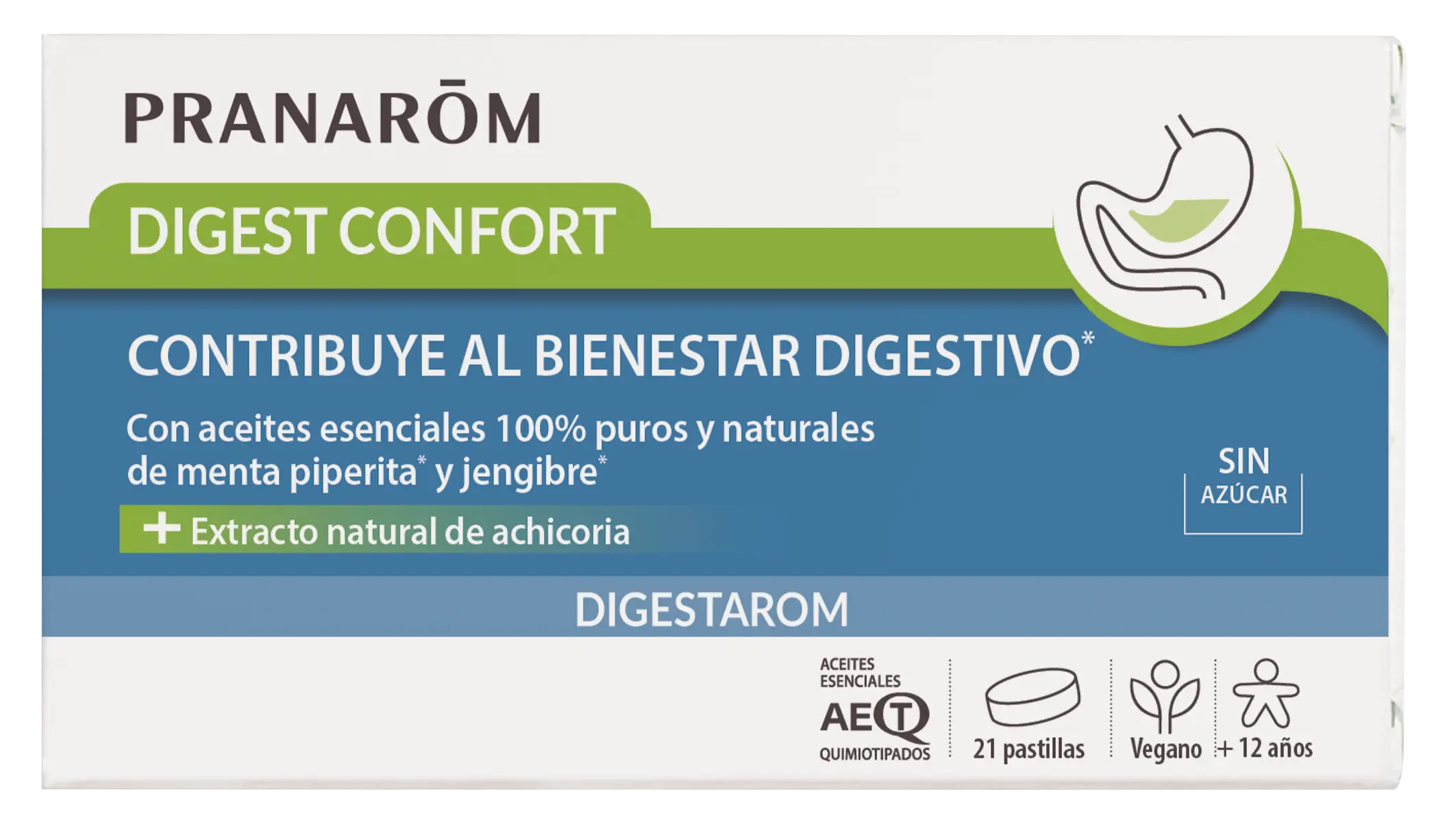 Pranarom Digest Confort digestivo Aceite esencial de menta y jengibre Vegano