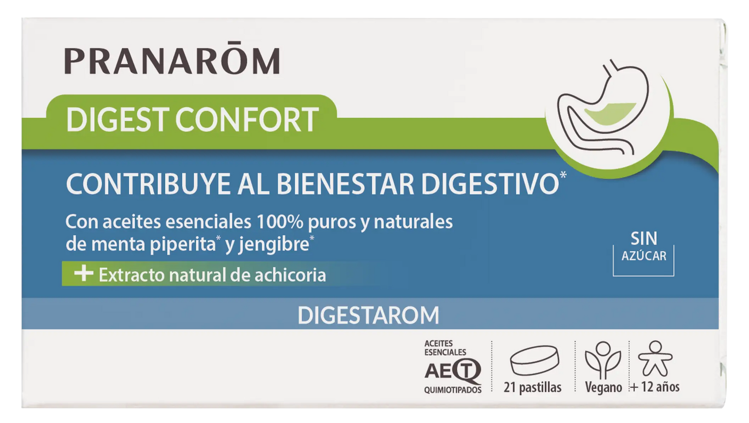 Pranarom Digest Confort digestivo Aceite esencial de menta y jengibre Vegano