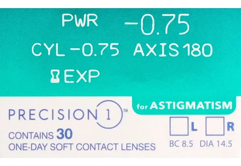 Precision 1 Daily Toric Lenses , 90 units