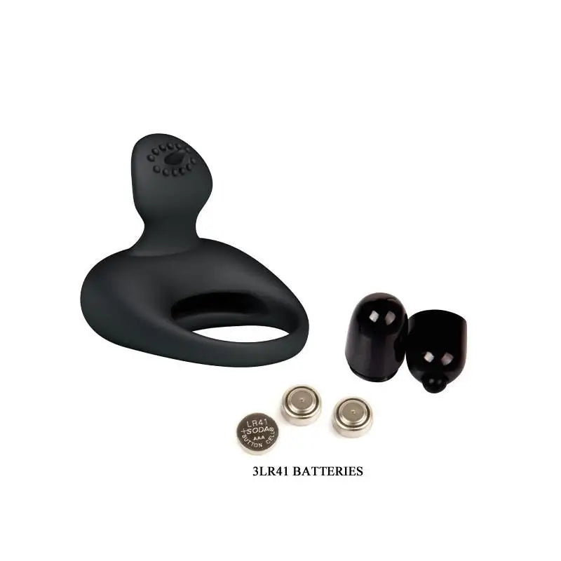 Prettylove Anillo Vibrador Tonguo Negro