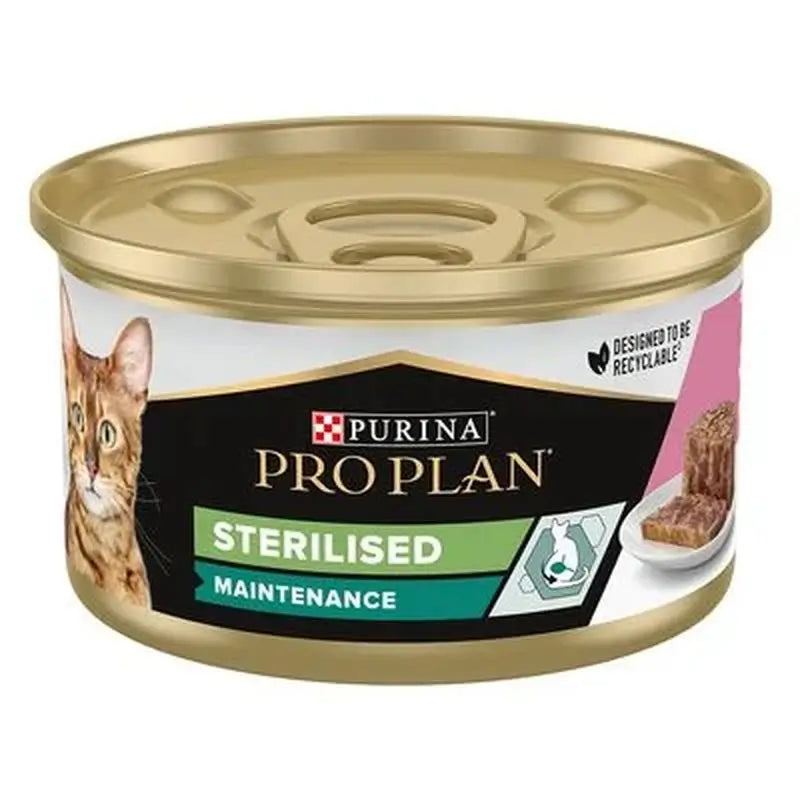 Pro Plan Feline Lata Esterilizado Lata Salmon Atun 24X85Gr