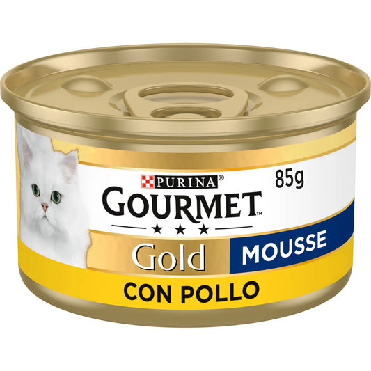 Gourmet Gold Mousse Pollo Caja 24X85Gr, comida húmeda para gatos