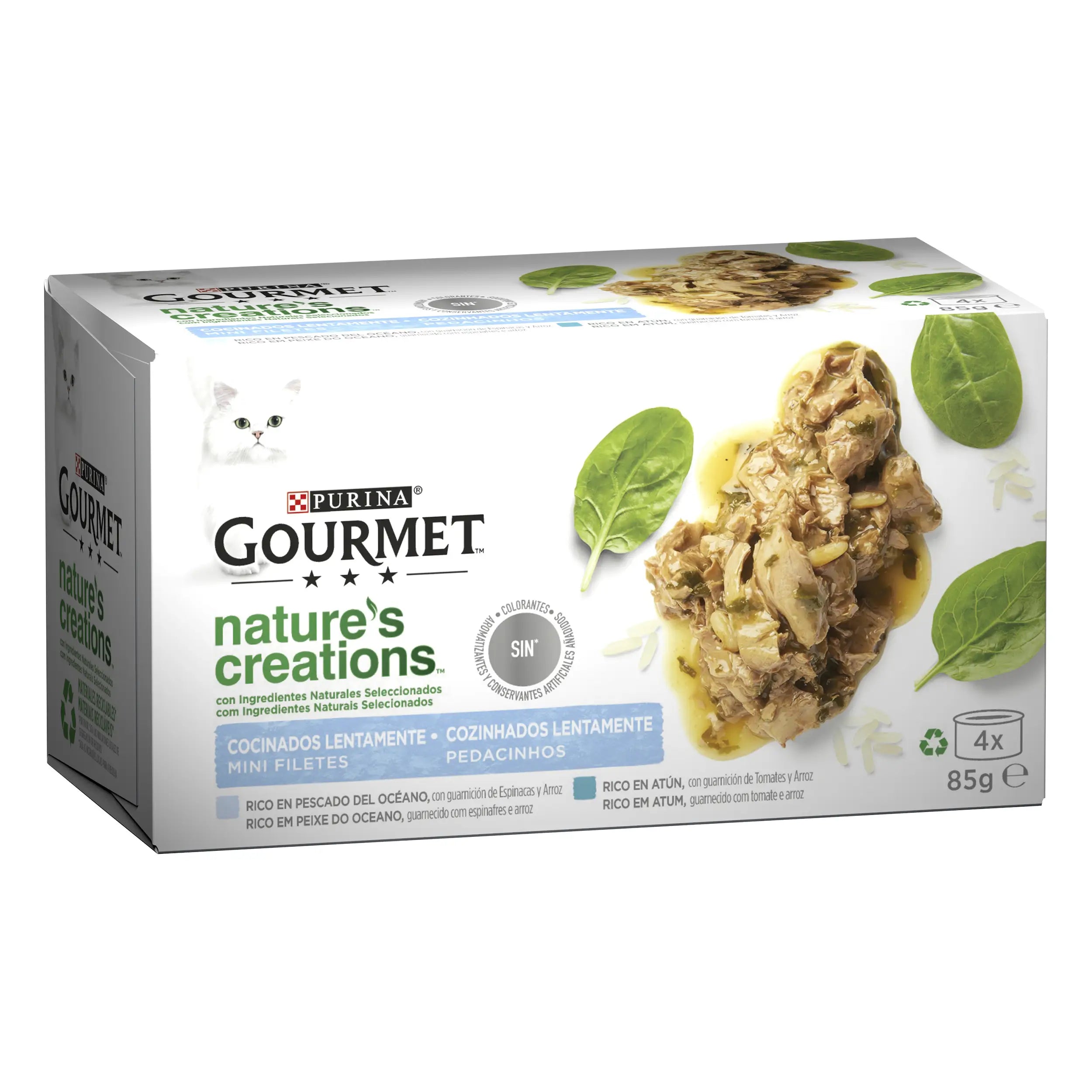 Gourmet Nature Fish Caja 12X4X85Gr, comida húmeda para gatos