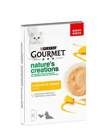 Gourmet Puree Pollo 11X5X10Gr, comida húmeda para gatos